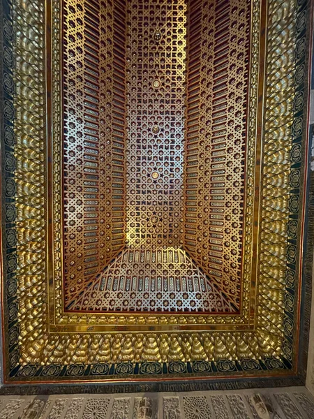 Szczegóły Sufitu Historycznego Alkazara Segowii Średniowiecznej Twierdzy Segowii Kastylii Leonie — Zdjęcie stockowe