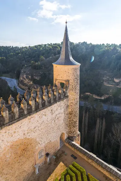 Cima Del Alcázar Histórico Segovia Una Fortaleza Medieval Segovia Castilla —  Fotos de Stock