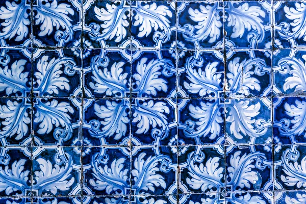 Fragmento Cerâmica Vitrificada Espanhol Azulejos Parede Close Textura Fundo — Fotografia de Stock