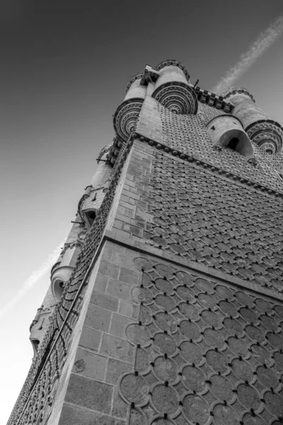 Vista Exterior Del Alcázar Histórico Segovia Una Fortaleza Medieval Segovia — Foto de Stock
