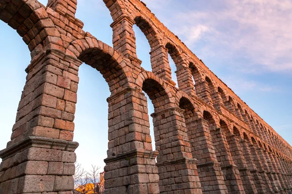 Das Antike Römische Aquädukt Von Segovia Eines Der Besten Erhaltenen — Stockfoto