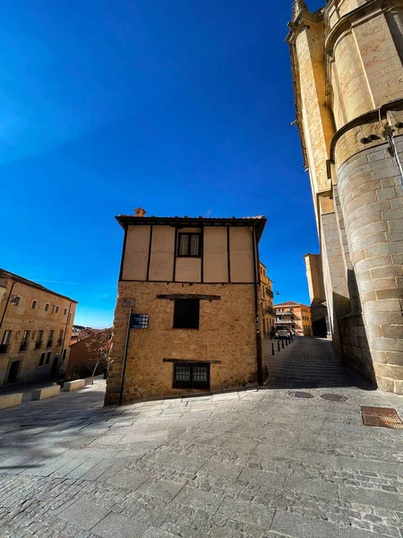 Segovia Spanien Februar 2022 Traditionelle Spanische Architektur Der Altstadt Von — Stockfoto
