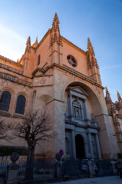 Segovia Espanha Fevereiro 2022 Catedral Segóvia Catedral Católica Romana Estilo — Fotografia de Stock