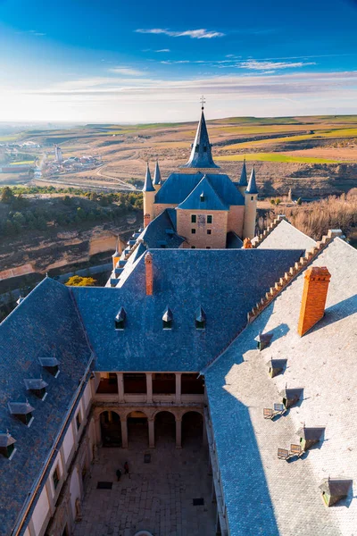 Segovia España Feb 2022 Vista Exterior Del Alcázar Histórico Segovia —  Fotos de Stock