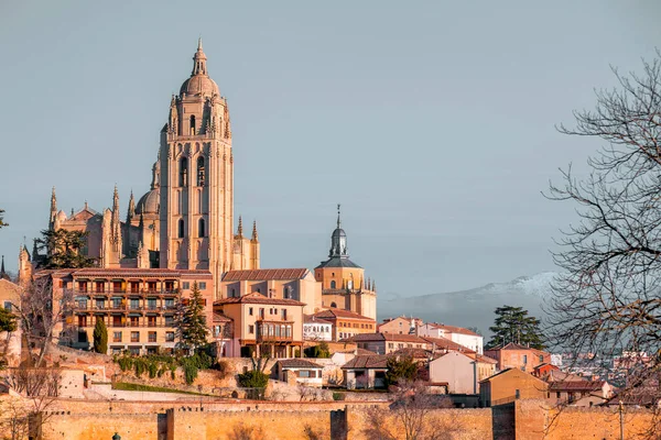 스페인의 세고비아 2022 세고비아에서 바라본 도시를 세고비아 대성당의 — 스톡 사진