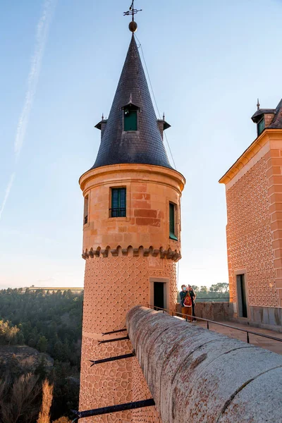 Segovia Hiszpania Lut 2022 Widok Historyczny Alkazar Segowii Średniowieczną Twierdzę — Zdjęcie stockowe