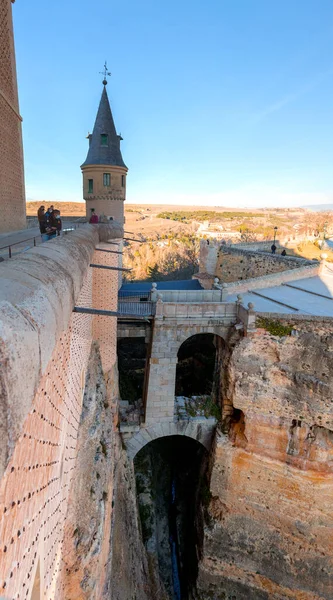 Segovia España Feb 2022 Vista Exterior Del Alcázar Histórico Segovia —  Fotos de Stock
