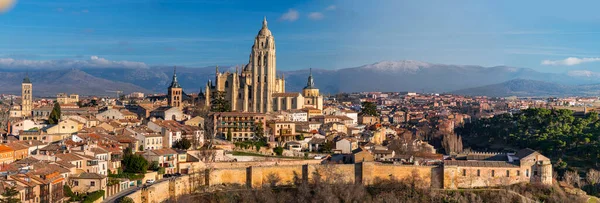 Segovia Spanien Februari 2022 Flygfoto Över Staden Segovia Kastilien Och — Stockfoto