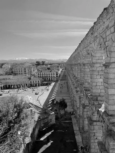 Segovia Spain February 2022 Ancient Roman Aqueduct Segovia One Best — Stock Photo, Image