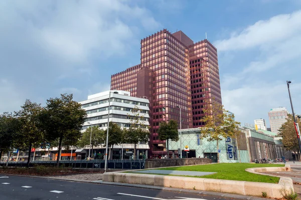 Rotterdam Oct 2021 Pohled Ulici Moderní Architektura Obchodními Věžemi Centru — Stock fotografie