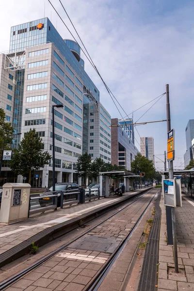Rotterdam Oktober 2021 Street View Und Moderne Architektur Mit Geschäftstürmen — Stockfoto