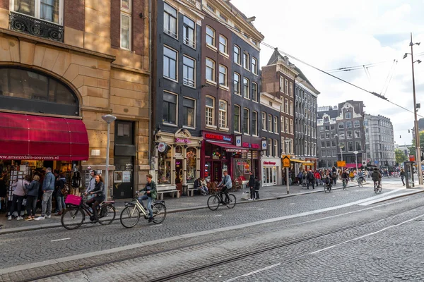 Amsterdam Octubre 2021 Vista Calle Arquitectura Genérica Ámsterdam Con Edificios — Foto de Stock