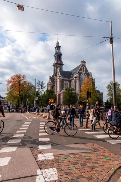 Amsterdam Ekim 2021 Westerkerk Batı Kilisesi Hollanda Protestan Kalvinizmi Içinde — Stok fotoğraf