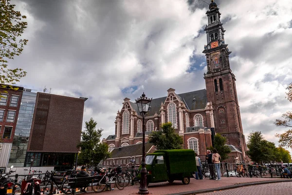 Амстердам Нидерланды Октября 2021 Года Западная Церковь Реформаторская Церковь Рамках — стоковое фото