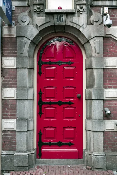 Amsterdam Oct 2021 Typowy Holenderski Detal Architektoniczny Drzwi Amsterdamie Holandia — Zdjęcie stockowe