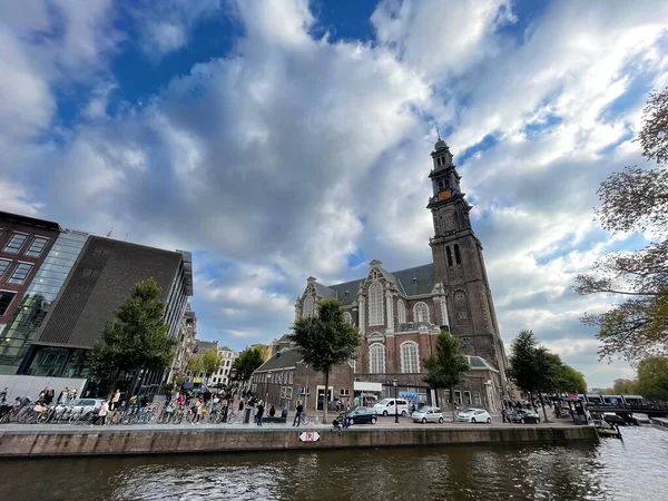 Amsterdam Ottobre 2021 Westerkerk Chiesa Occidentale Una Chiesa Riformata All — Foto Stock