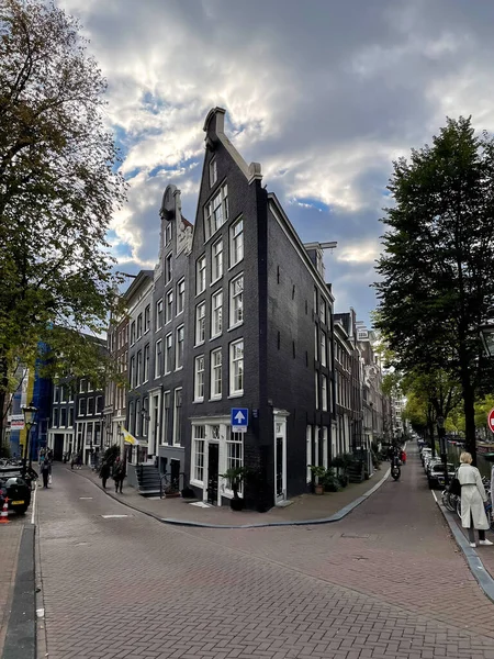 Amsterdam Octubre 2021 Vista Calle Arquitectura Genérica Ámsterdam Con Edificios —  Fotos de Stock