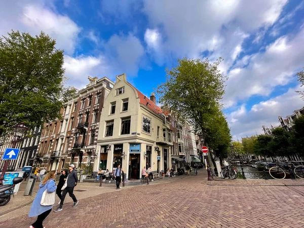 Amsterdam Oktober 2021 Kanäle Und Typisch Niederländische Architektur Amsterdam Einem — Stockfoto