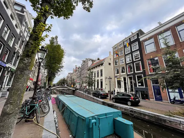Амстердам Новая Зеландия Октября 2021 Года Каналы Типичная Голландская Архитектура — стоковое фото