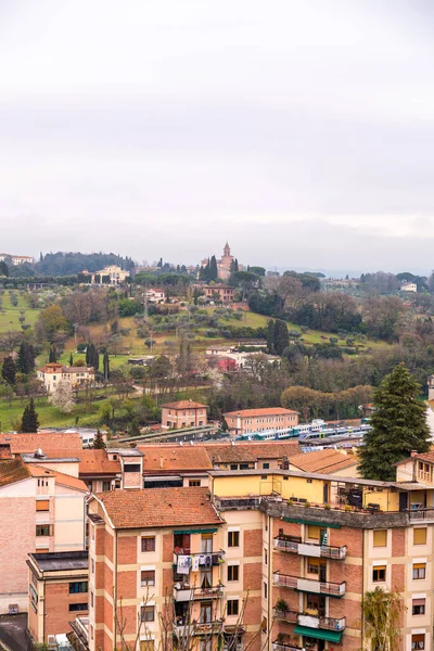Siena Italien April 2022 Luftaufnahme Und Straßenansicht Der Historischen Italienischen — Stockfoto