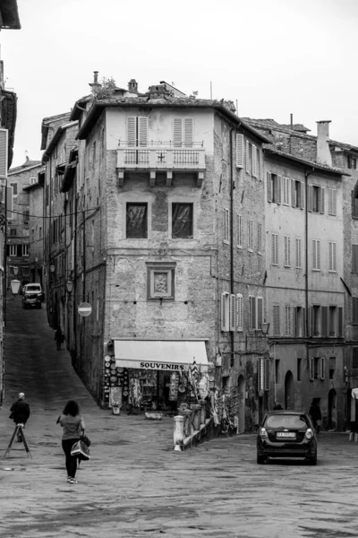 Siena Italien April 2022 Generische Architektur Und Straßenansicht Der Historischen — Stockfoto