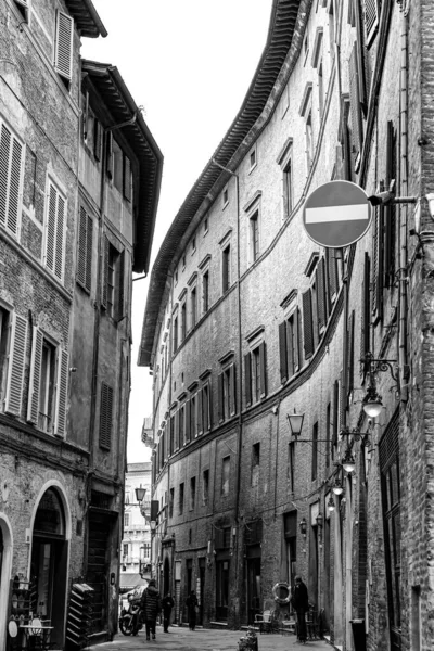 Siena Itália Apr 2022 Arquitetura Genérica Vista Rua Histórica Cidade — Fotografia de Stock