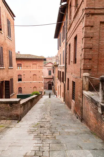 Arquitectura Genérica Vista Calle Desde Histórica Ciudad Italiana Siena Toscana — Foto de Stock