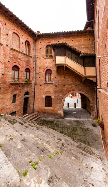 Generic Architecture Street View Historical Italian City Siena Tuscany — 图库照片