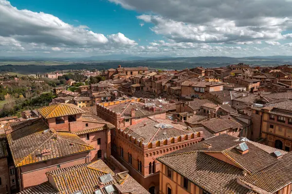 Siena Italy Apr 2022 Aerial Architecture Street View Historical Italian — Fotografia de Stock