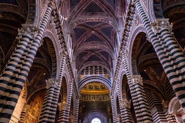 Siena Itálie Apr 2022 Interiérový Pohled Sienskou Katedrálu Sieně Věnovaný — Stock fotografie