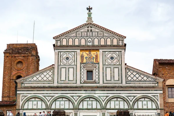 stock image San Miniato al Monte is a basilica in Florence, overlooking the city. One of the finest Romanesque structures in Tuscany and the most scenic churches in Italy.