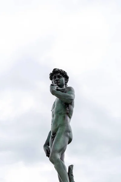 Replica Van David Sculptuur Aan Het Piazzale Michelangelo Een Plein — Stockfoto