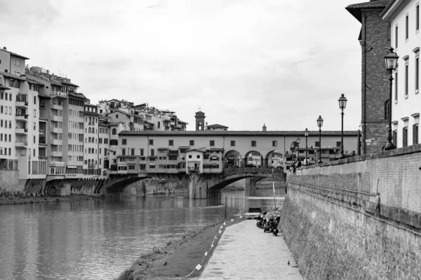 Florence Italy April 2022 Ponte Vecchio Medieval Stone Closed Spandrel — 图库照片