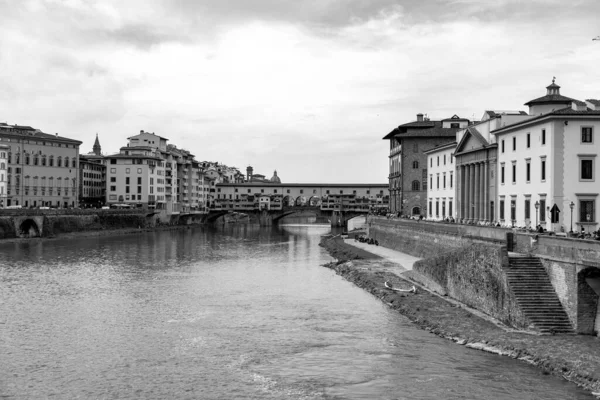 Florence Italy April 2022 Ponte Vecchio Medieval Stone Closed Spandrel —  Fotos de Stock