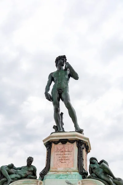 Florencia Italia Abr 2022 Réplica Escultura David Piazzale Michelangelo Una —  Fotos de Stock
