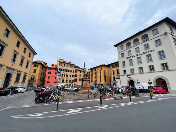 Florens Italien April 2022 Monumentet Piazza Mentana Tidig 1900 Talsstaty — Stockfoto