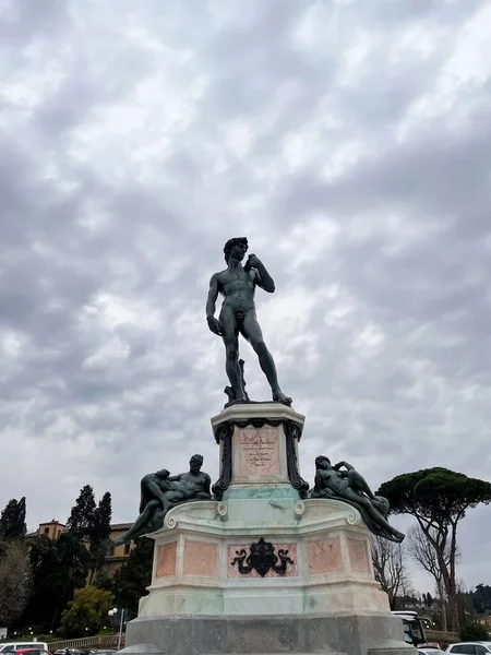 Firenze Italia Apr 2022 Replica Della Scultura David Piazzale Michelangelo — Foto Stock
