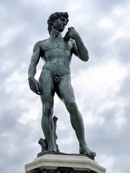 Florence Italie Avril 2022 Réplique Sculpture David Piazzale Michelangelo Une — Photo