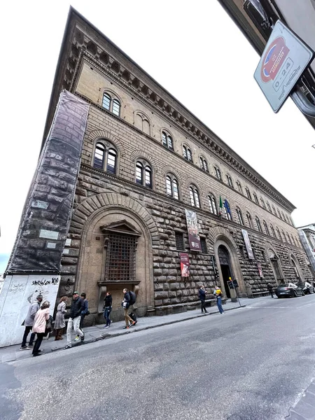 意大利佛罗伦萨 2022年4月6日 意大利托斯卡纳佛罗伦萨的Palazzo Medici Riccardi入口 — 图库照片