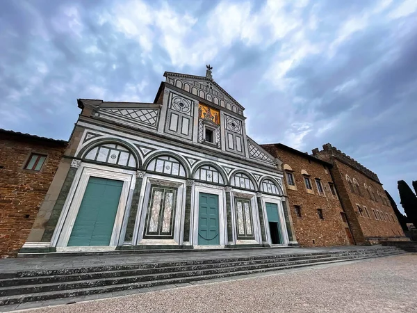 stock image San Miniato al Monte is a basilica in Florence, overlooking the city. One of the finest Romanesque structures in Tuscany and the most scenic churches in Italy.