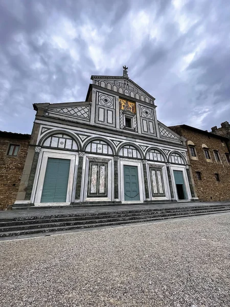 San Miniato Monte Ist Eine Basilika Florenz Die Die Stadt — Stockfoto