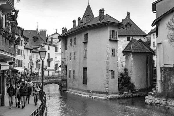 Annecy France January 2022 Scenic View Beautiful Canals Historic Buildings — Stock Photo, Image