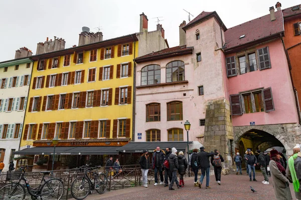 Annecy France January 2022 Scenic View Beautiful Historic Buildings Old — Stock Photo, Image