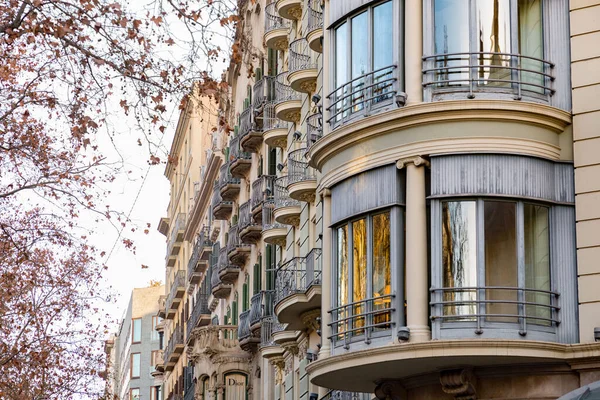 Barcelona Spain February 2022 Buildings Passeig Gracia One Main Avenues — стокове фото