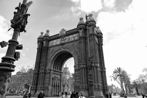 Barcelona Spain February 2022 Triumphal Arch Arc Triomf Catalan Built — Photo