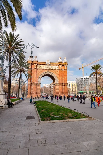 Barcelona España Febrero 2022 Arco Del Triunfo Arco Del Triunfo —  Fotos de Stock