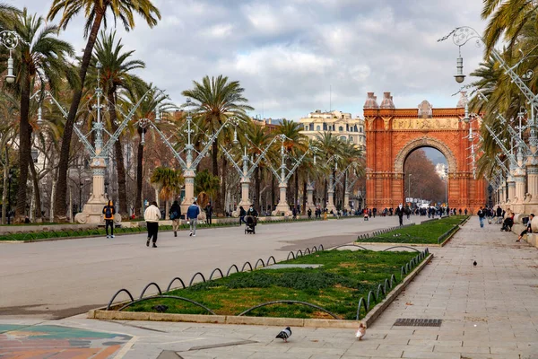 Barcelona Spain February 2022 Triumphal Arch Arc Triomf Catalan Built —  Fotos de Stock