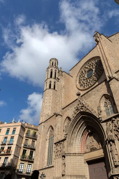 Barcelona Hiszpania Feb 2022 Kościół Santa Maria Del Mar Dzielnicy — Zdjęcie stockowe