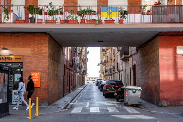 stock image Barcelona, Spain - FEB 10, 2022: Generic architecture and street view in Barcelona, Catalonia, Spain.