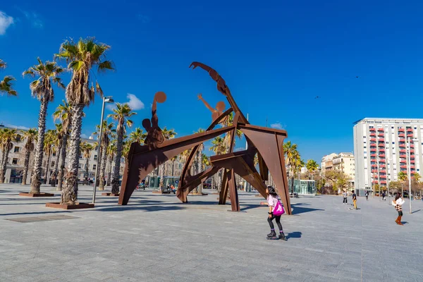 Барселона Испания Feb 2022 Современная Скульптура Альфредо Ланца 2004 Года — стоковое фото